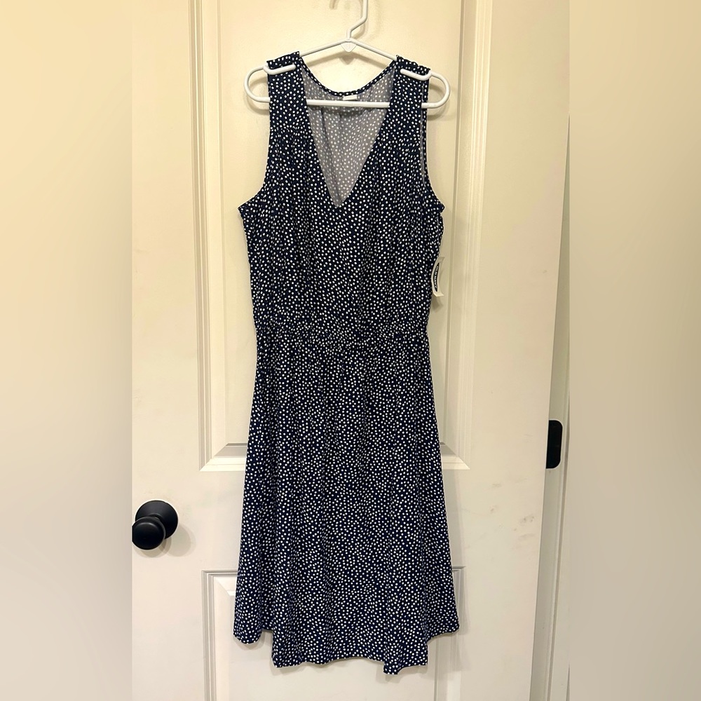 Old navy women’s polka dot mini dress, navy, sz. xs